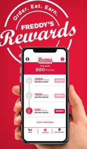 Phone screen with Freddy's loyalty program